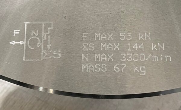 Kitagawa B212 | A2-8 Nose, 1.34"-12" Grip Range, 3.6" Hole, 3300 RPM - #50705 - Image 3