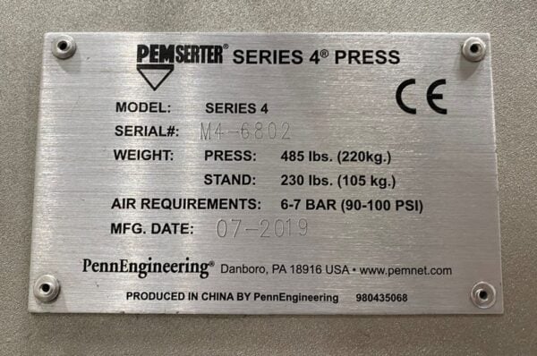 PEMSERTER Series 4 | 6 Ton, 12 Lbs. Max. Ram Force, 18" Throat Depth -#51018 - Image 10