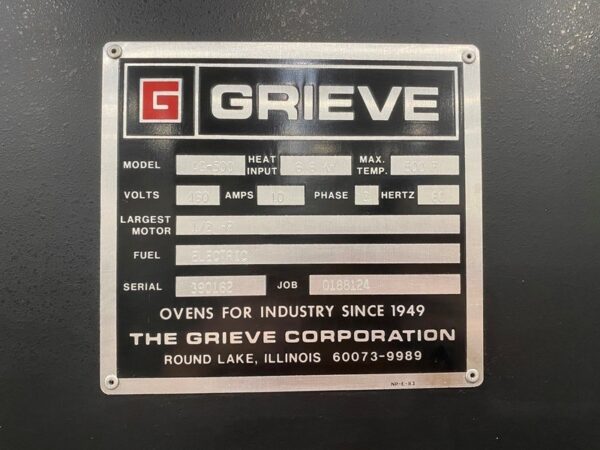 36" x 48" x 36"H, Grieve AG-500 | 500 Deg F, Stainless, Watlow 942, 2008 - #51005 - Image 7